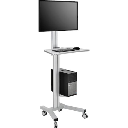 Global Industrial Mobile Height Adjustable Desktop Computer Workstation 670063